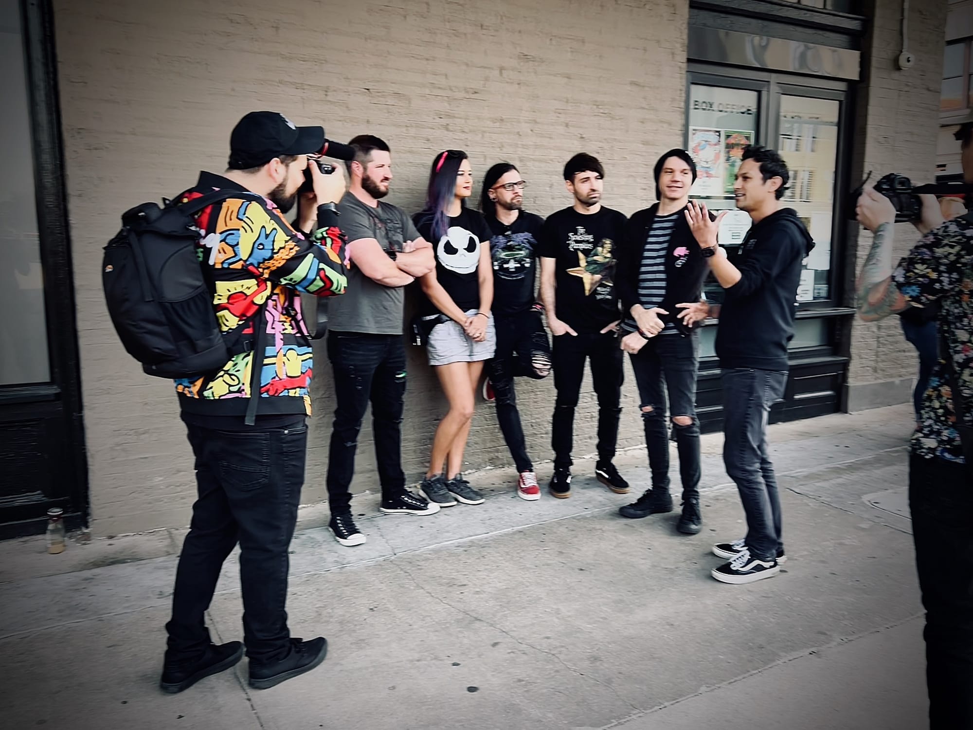 Tim Schaffer and Andy Hudson interviewing CRYRS before their first Pensacola show.