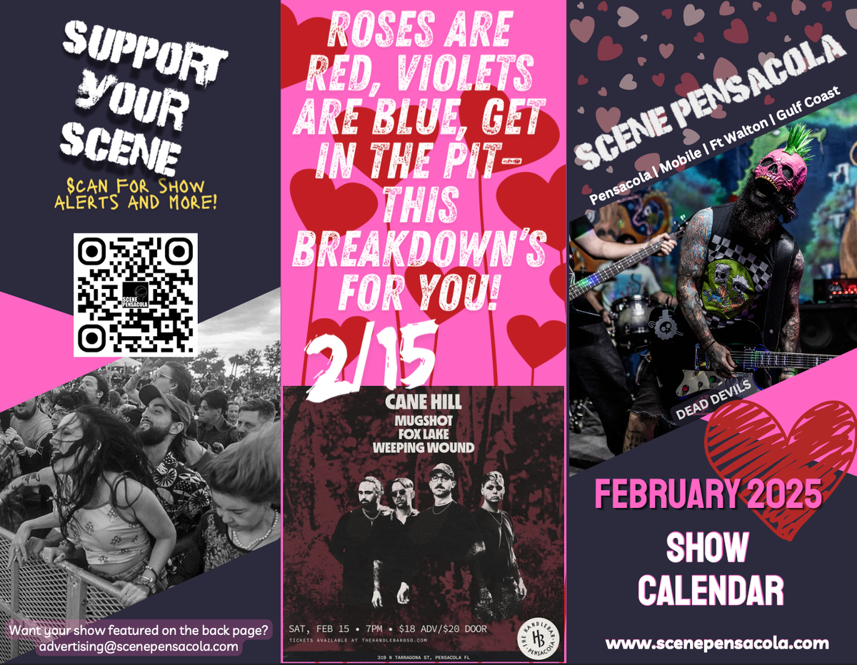 Here's February's Show Calendar, Will You Be Our Valentine Now?